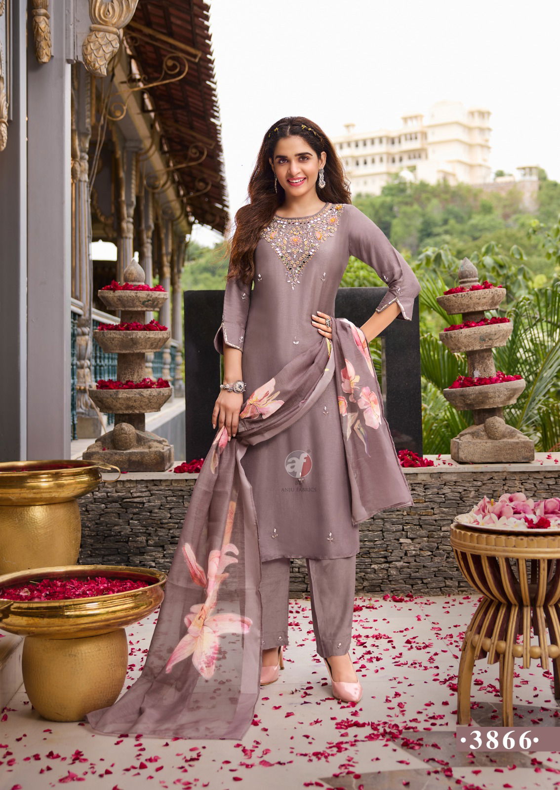 Ghunghat Vol 11 By Af Silk Handwork Designer Kurti With Pant Dupatta Wholesale Online
